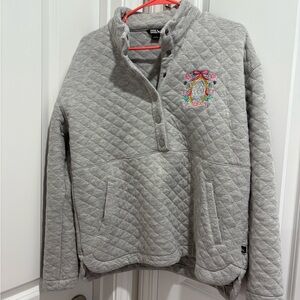 Disney Epcot Springtime Embroidery on Gray Quilted Women's Hoodie